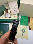 Rolex Cellini Aço 39mm, Pulseira Couro