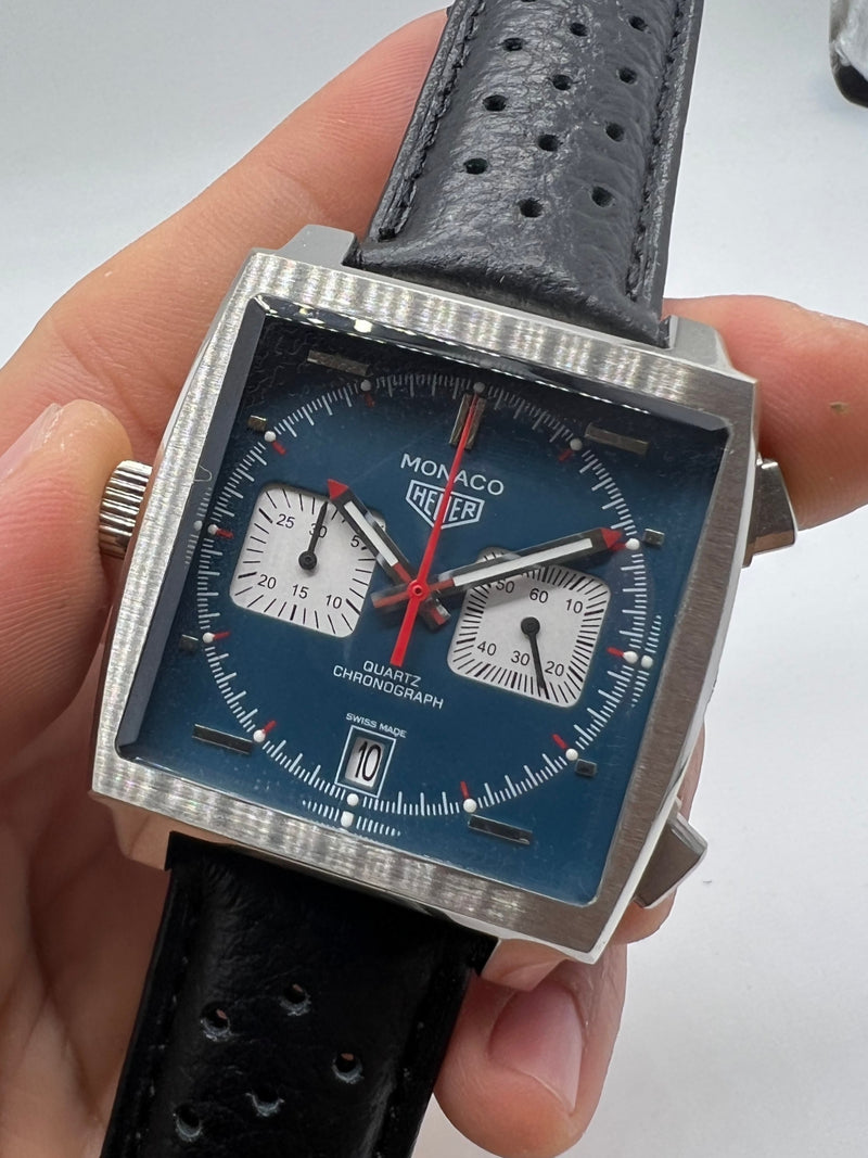 TAG Heuer Mônaco Cronógrafo, 39mm, Mostrador Azul