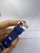 Bvlgari Alumium 40mm - Mostrador Cinza Aluminio Pulseira Borracha Azul