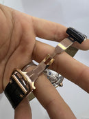 Cartier Drive 41mm Rose - Mostrador Preto - Pulseira Couro