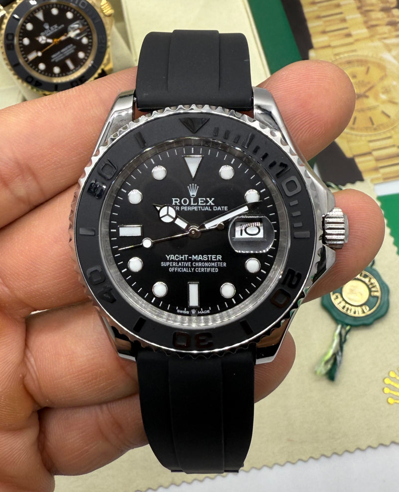 Rolex Yacth-Master 42mm Aço Mostrador Preto Pulseira OysterFlex