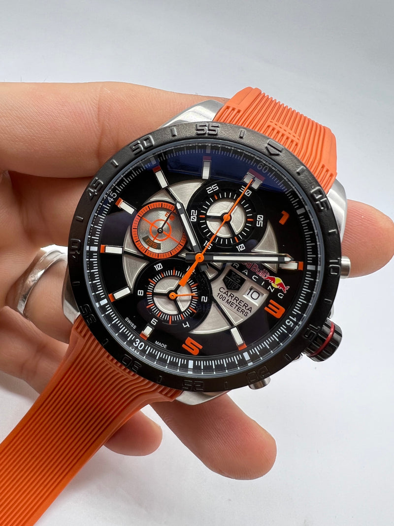 TAG Heuer Carrera RedBull Aço 43mm Mostrador Preto