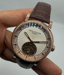Patek Philippe Classic Turbilhão 40mm Aço/Rose, Pulseira Couro