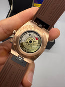 Vacheron Constantin Overseas Dual Time Aço/Rose 41mm, Mostrador Prata