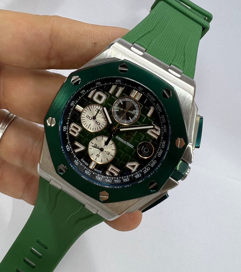 Audemars Piguet Royal Oak Offshore 44mm Mostrador Azul Bezel Aço