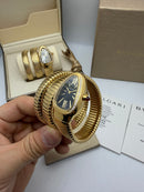 Bvlgari Serpenti Tubogas 02 Volta 35mm Aço/Dourado Mostrador Preto - Cravejado