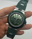 Bvlgari Aluminium Crono 44mm - Aço - Mostrador Verde