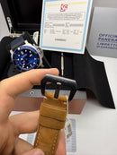 Panerai Luminor Marina 44 mm Aço/OxBlack Mostrador Branco - Pulseira Couro