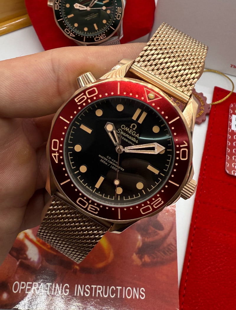 Omega Seamaster Co-Axial 40mm Aço Pulseira Milânes