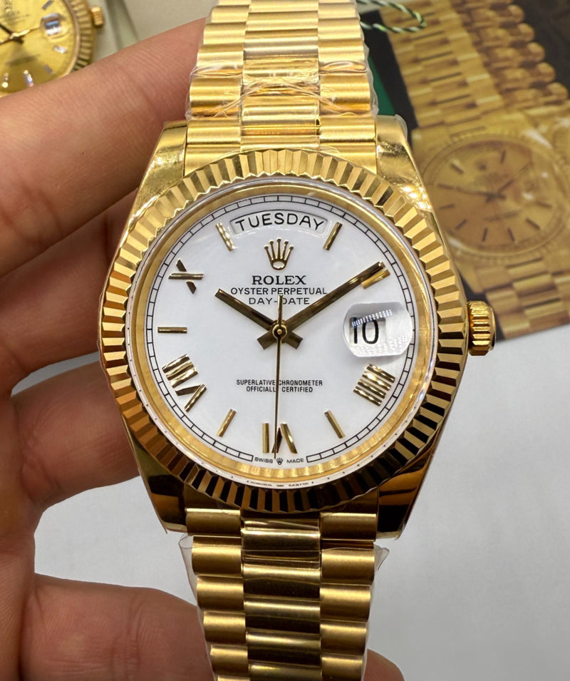 Rolex Day-Date Presidente 40mm - *Ouro - Branco - CLONE