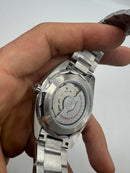 Omega Aquaterra 41,5mm Aço Mostrador Branco Luneta Lisa