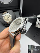 Hublot Classic Fusion 45mm Aço, Mostrador Cinza - Pulseira Borracha com Nylon
