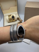 Bvlgari Serpenti Tubogas 02 Volta 35mm Aço Mostrador Preto - Cravejado