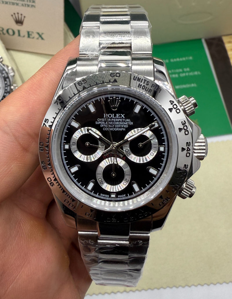 Rolex Daytona 40mm Aço, Mostrador Preto