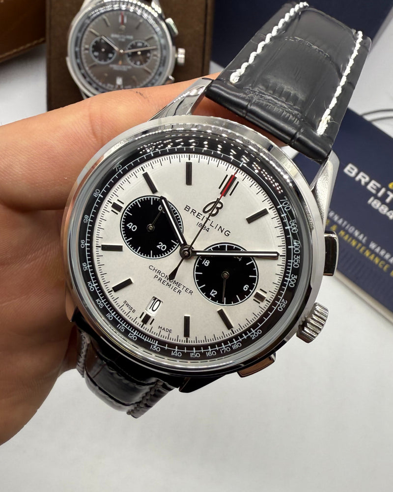 Breitling Premier Aço Chrono 42mm Pulseira Couro