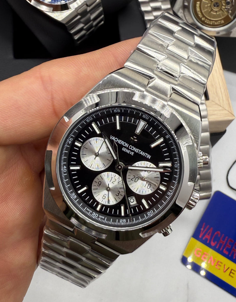 Vacheron Constantin Overseas Crono Aço 41mm, Mostrador Preto