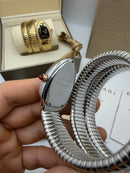 Bvlgari Serpenti Tubogas 02 Volta 35mm Aço/Rose Mostrador Prata - Cravejado