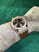 Hublot Classic Fusion 45mm Aço Rosê Mostrador Marrom Puls. Couro com Borracha