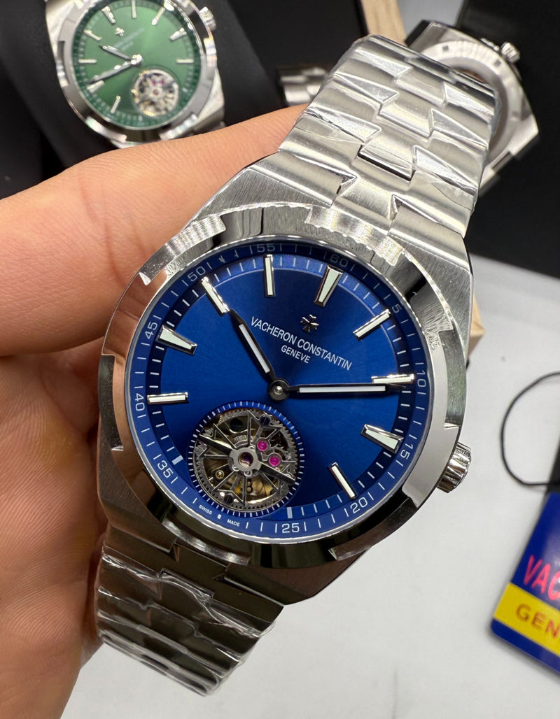 Vacheron Constantin Overseas Turbilhão Aço 40mm, Mostrador Azul