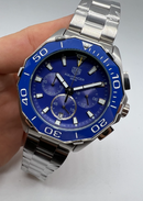 Tag Heuer Aquarecer Aço 43mm, Mostrador Azul