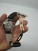 Cartier Drive 41mm Turbilhão Aço/Rose - Mostrador Branco - Pulseira Couro