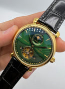 Vacheron Constantin Fases da Lua Turbilhão Aço/Dourado 42mm, Mostrador Verde