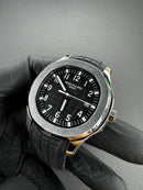 Patek Philippe Aquanaut 42mm Aço Mostrador Preto Pulseira Borracha