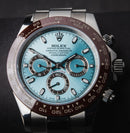 Rolex Daytona Ice Blue 40mm Aço Mostrador Azul Luneta Marrom