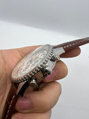 Breitling Navitimer Crono 42mm Aço Pulseira Couro