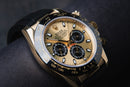 Rolex Daytona 40mm Dourado Mostrador Dourado Luneta Preta
