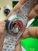 Rolex Datejust Aço 41mm, Mostrador Cinza, Pulseira Jubilee - CLONE