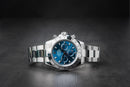 Rolex Daytona 40mm Aço Mostrador Azul Luneta Aço Pulseira Oyster