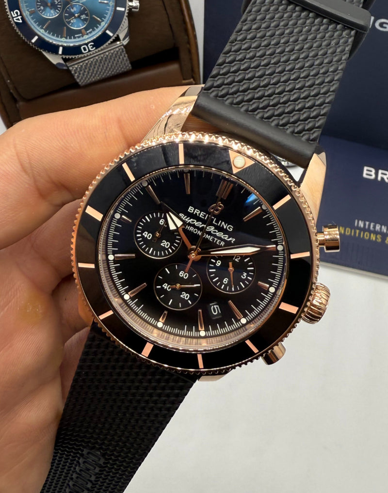 Breitling Superocean Crono Aço 44mm Pulseira Borracha