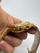 Audemars Piguet R.O. Dourado Mostrador Branco Bezel Pedras