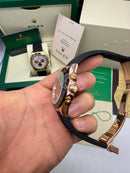 Rolex Daytona 40mm Rose Mostrador Marrom Luneta Preta