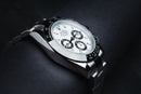 Rolex Daytona 40mm Aço Mostrador Branco Luneta Preta