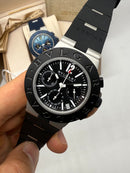 Bvlgari Aluminium Crono 41mm - Aço - Mostrador Preto