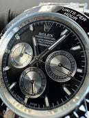 Rolex Daytona 40mm Aço Mostrador Preto Luneta Preta