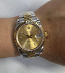 Rolex DateJust 41/36mm Aço/Dourado Mostrador Dour. Luneta Canelada