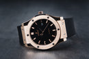 Hublot Classic Fusion 45mm Rosé Mostrador Preto Bisel Rosé