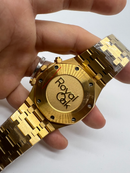 Audemars Piguet R.O. Dourado Mostrador Azul Bezel Pedras