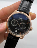 IWC Portugieser Automático Aço/Rose 42mm Pulseira de Couro
