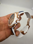 Hublot King Power 48mm Aço/Rose, Mostrador Branco Miame