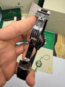 Rolex Daytona 40mm Aço Mostrador Prata Luneta Preta, Pulseira OysterFlex