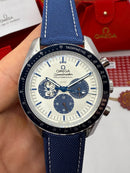 Omega Speedmaster Snoop 50 Anos 42mm Aço, Mostrador Branco, Puls. Nylon