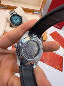 Omega Aquaterra 41,5mm Aço/OxBlack, Pulseira Borracha