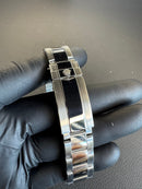 Rolex Daytona 40mm Aço Mostrador Branco Luneta Preta