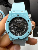 Hublot Classic Fusion Magic Blue Chrono Esqueleto 45mm Aço/OxBlue