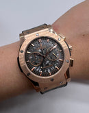 Hublot Classic Chrono Rosè 45mm Mostrador Preto
