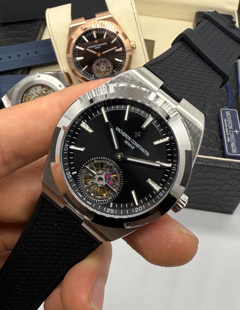 Vacheron Constantin Overseas Turbilhão Aço 40mm, Mostrador Preto